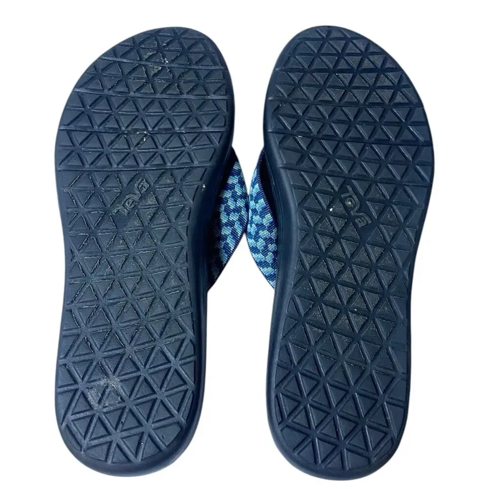 Teva Sandals Womens 9 Voya Flip Flop Paint Track Blue Comfort Casual SN 1019040